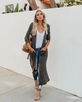 Women Coat Knitted Long Sleeve Casual Cardigan Knitwear Jumper Long Coats Autumn Spring Women Overcoat Fashion
Women Coat Knitted Long Sleeve Casual Cardigan Knitwear Jumper Long Coats Autumn Spring Women Overcoat Fashion