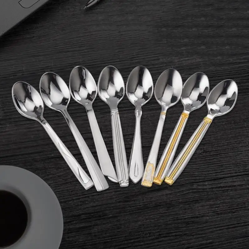 no burrs not hurt the mouth durable easy to clean Handle Stainless Steel Coffee Spoon Ice Cream Tea Dessert Spoons Tableware
no burrs not hurt the mouth durable easy to clean Handle Stainless Steel Coffee Spoon Ice Cream Tea Dessert Spoons Tableware