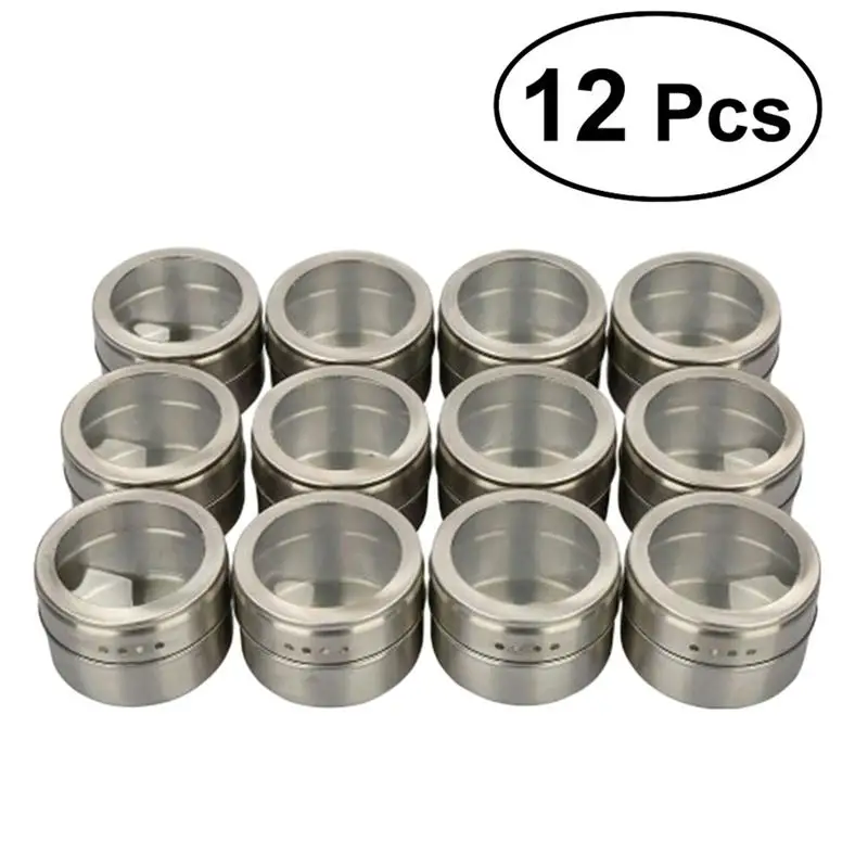 12Pcs Stainless Steel Magnetic Multi-Purpose Spice Storage Tins Clear Top Lid Magnetic On Refrigerator And Grill
12Pcs Stainless Steel Magnetic Multi-Purpose Spice Storage Tins Clear Top Lid Magnetic On Refrigerator And Grill