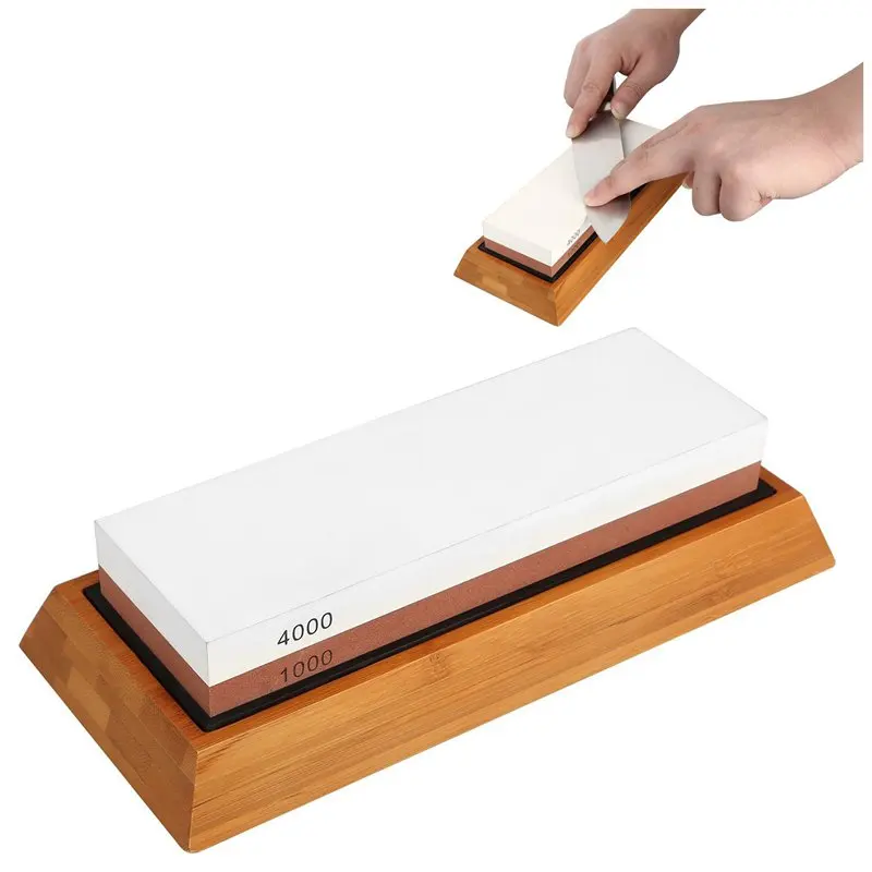 Whetstone Sharpening stone knife Sharpener kit 1000/4000 Grit Chef Knife Sharpener non-slip Silicone Base Holder And Bamboo B
Whetstone Sharpening stone knife Sharpener kit 1000/4000 Grit Chef Knife Sharpener non-slip Silicone Base Holder And Bamboo B