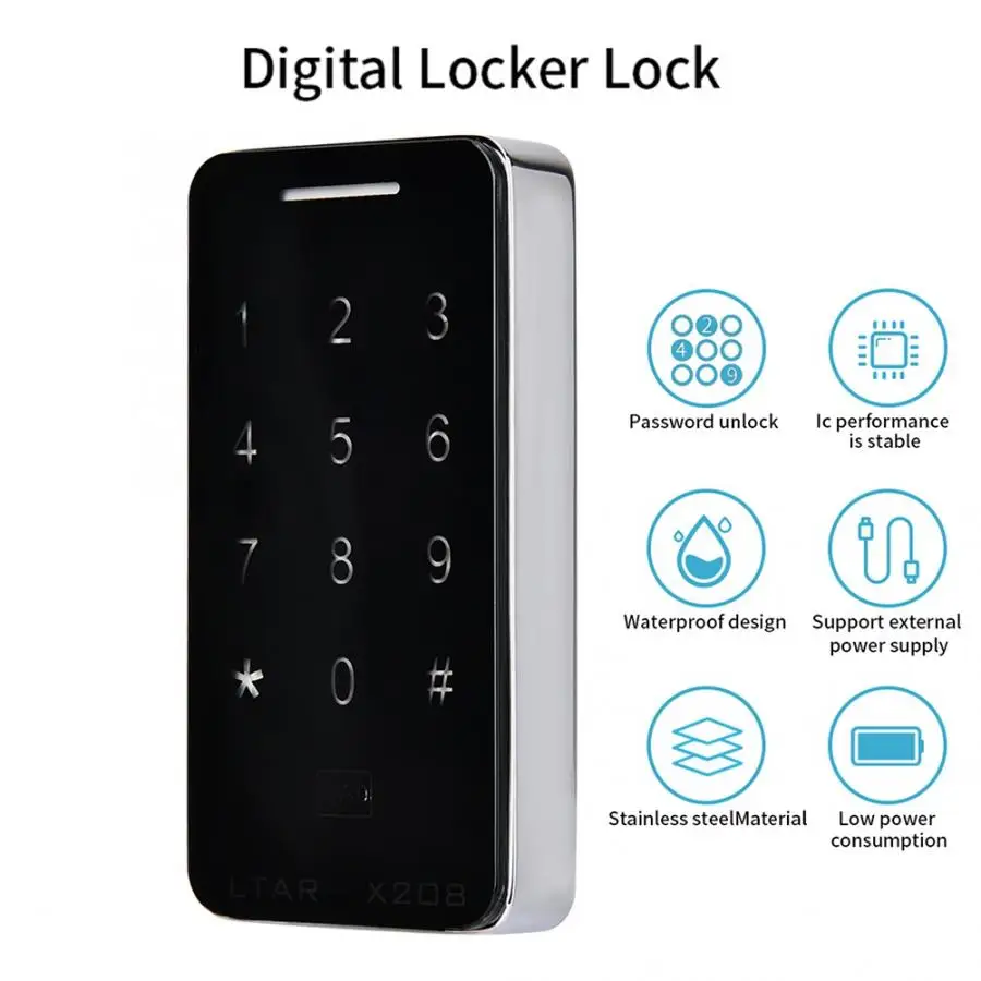Electric Smart Digital Cabinet Lock Anti-theft Touch Keypad Password Card Locker hot sale | Безопасность и защита
