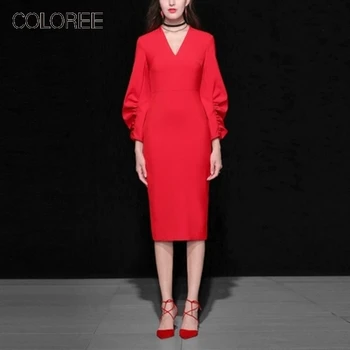 Runway Designer Dress 2019 High Quality Spring Red V-Neck Dress Elegant Vintage Puff Sleeve Midi Party Dress
Runway Designer Dress 2019 High Quality Spring Red V-Neck Dress Elegant Vintage Puff Sleeve Midi Party Dress