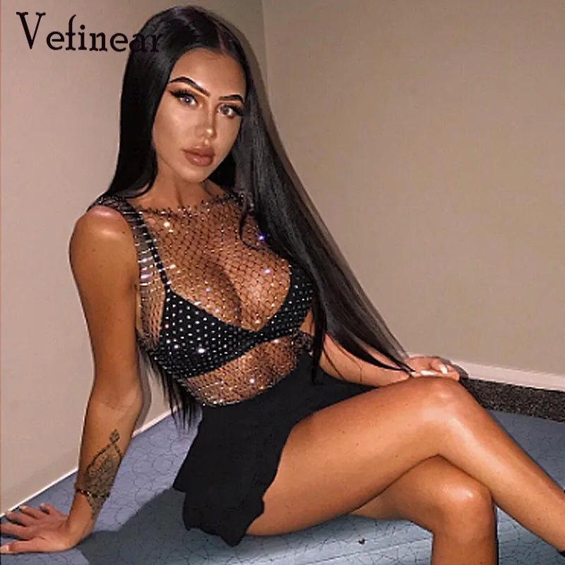 Vefinear Sexy Nightclub Girls Beach Wear Top Hot Drilling Sleeveless Rhinestone Tops Woman Summer Sexy Bathing Bling Bling Top
Vefinear Sexy Nightclub Girls Beach Wear Top Hot Drilling Sleeveless Rhinestone Tops Woman Summer Sexy Bathing Bling Bling Top