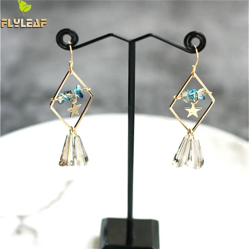 Flyleaf 925 Sterling Silver Crystal Star Drop Earrings For Women Geometric Simple Big Long Earings Fashion Jewelry Gold Party
Flyleaf 925 Sterling Silver Crystal Star Drop Earrings For Women Geometric Simple Big Long Earings Fashion Jewelry Gold Party