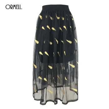 ORMELL Fashion Black Embroidery Pleated Skirts 2019 Spring Summer Lady Elegant Mesh Tutu Slim High Waist Sexy Midi Tulle Skirt
ORMELL Fashion Black Embroidery Pleated Skirts 2019 Spring Summer Lady Elegant Mesh Tutu Slim High Waist Sexy Midi Tulle Skirt