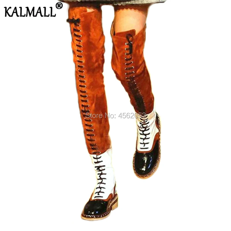 KALMALL Autumn Winter Vintage Runway Shoes Women Over The Knee Gladiator Flat Botas Chain Embellished Lace Up Thigh High Boots
KALMALL Autumn Winter Vintage Runway Shoes Women Over The Knee Gladiator Flat Botas Chain Embellished Lace Up Thigh High Boots
