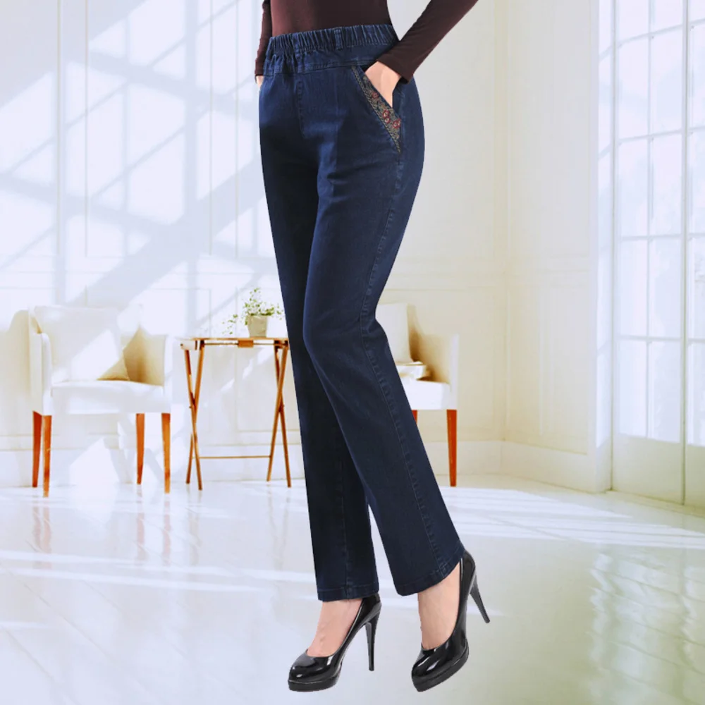 Fashion Straight Denim Jeans For Women High Waist Elastic Denim Pants Stretch Full Length Femme Trousers Casual Mom Jeans
Fashion Straight Denim Jeans For Women High Waist Elastic Denim Pants Stretch Full Length Femme Trousers Casual Mom Jeans