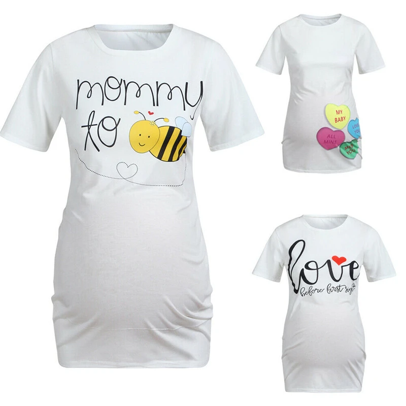 Fashion Pregnant Women Summer T-Shirts Maternity Nursing Tops Cute Print Plain Breastfeeding T-Shirt Soft White Maternity Tees
Fashion Pregnant Women Summer T-Shirts Maternity Nursing Tops Cute Print Plain Breastfeeding T-Shirt Soft White Maternity Tees