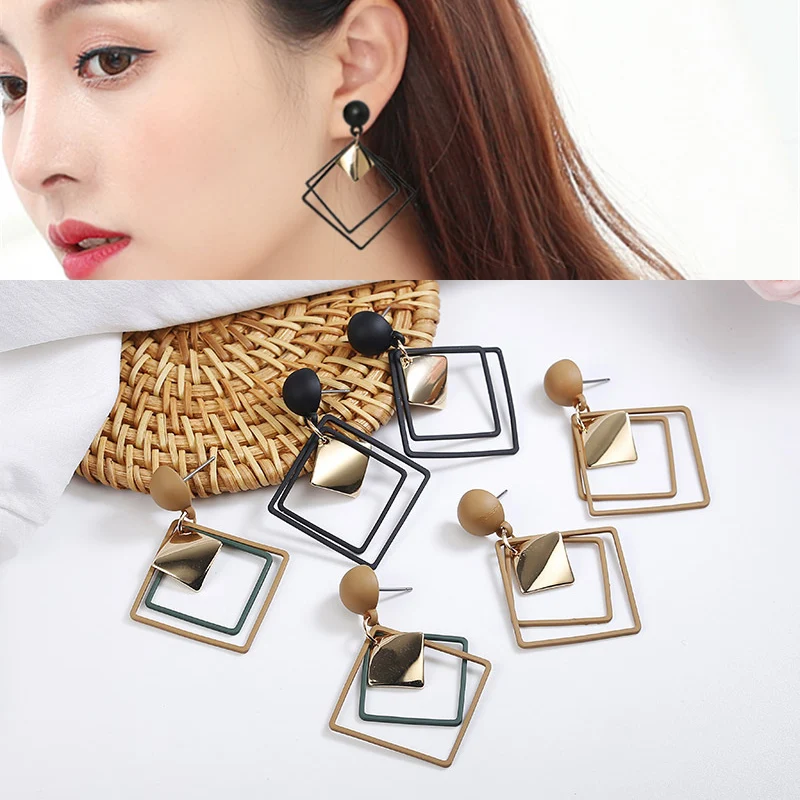 Geometric 1Pair Black Wild Sequins Party Matte Long Korean Fashion Jewelry Temperament Khaki Green Drop Earring
Geometric 1Pair Black Wild Sequins Party Matte Long Korean Fashion Jewelry Temperament Khaki Green Drop Earring