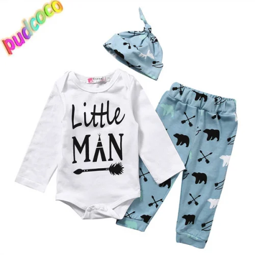 2019 Infant Newborn Baby Boy Jumpsuit Playsuit Romper +Pants Outfit Clothes Hot New |