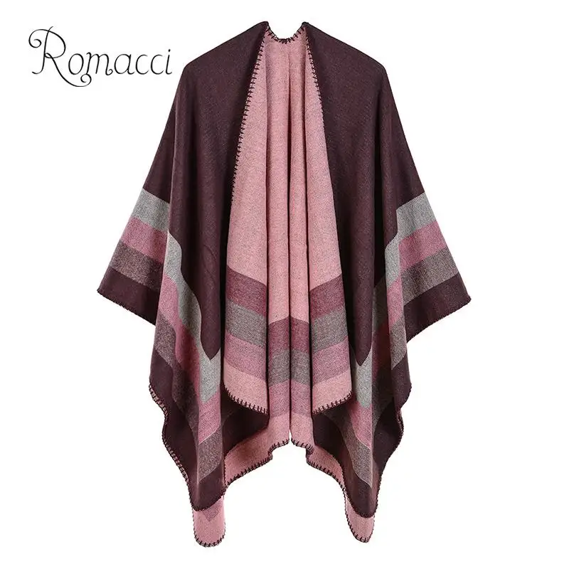 Fashion Women Oversized Faux Cashmere Poncho Cardigan Striped Print Winter Capes Echarpe Shawl Scarf Casual Loose Outerwear
Fashion Women Oversized Faux Cashmere Poncho Cardigan Striped Print Winter Capes Echarpe Shawl Scarf Casual Loose Outerwear