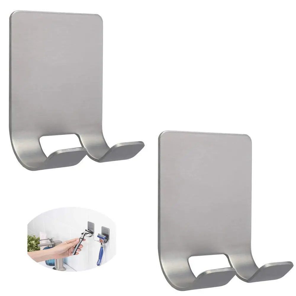 Razor Holder Shaver Hook Hanger Stand 2 Pack Self Adhesive Stainless Steel Storage Hook Shower Hook for Razor Bathroom Kitchen
Razor Holder Shaver Hook Hanger Stand 2 Pack Self Adhesive Stainless Steel Storage Hook Shower Hook for Razor Bathroom Kitchen