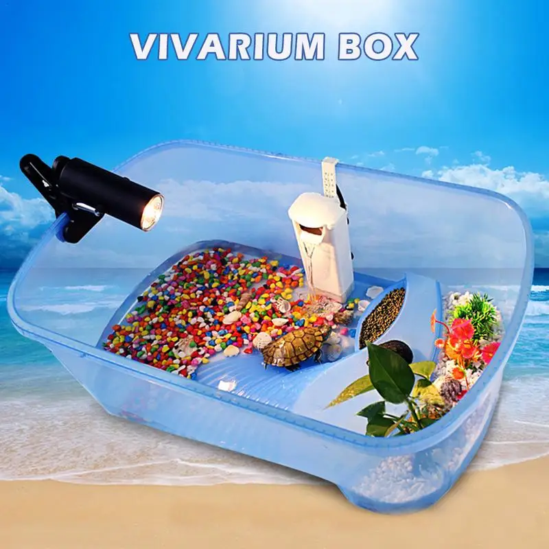 Reptile Turtle Tortoise Vivarium Box Plastic Aquarium Tank With Basking Ramp Blue Fish Tank
Reptile Turtle Tortoise Vivarium Box Plastic Aquarium Tank With Basking Ramp Blue Fish Tank