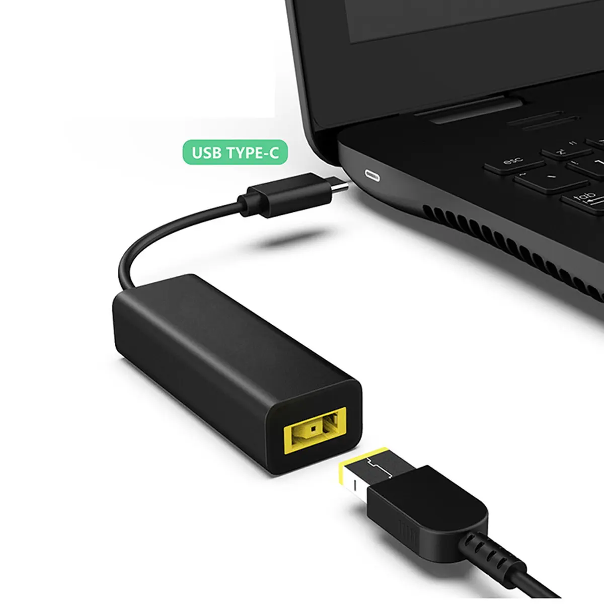 CYDZ 11.0*4.5mm Rectangle Jack Lenovo Input to USB-C Type-C Power Plug Charge Cable 45w for Mac book Laptop Phone Tablet Black
CYDZ 11.0*4.5mm Rectangle Jack Lenovo Input to USB-C Type-C Power Plug Charge Cable 45w for Mac book Laptop Phone Tablet Black