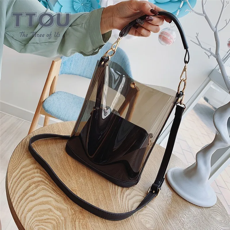 TTOU Fashion 2pcs Women Handbag Clear Transparent Female Shoulder Bag Casual Summer Beach Tote Bag Ladies' Messenger Bags Bolsa
TTOU Fashion 2pcs Women Handbag Clear Transparent Female Shoulder Bag Casual Summer Beach Tote Bag Ladies' Messenger Bags Bolsa