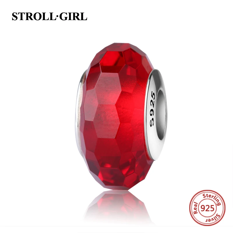 StrollGirl 925 silver sparkling Murano glass beads red color diy charms fit authentic European bracelet jewelry accessories gift
StrollGirl 925 silver sparkling Murano glass beads red color diy charms fit authentic European bracelet jewelry accessories gift