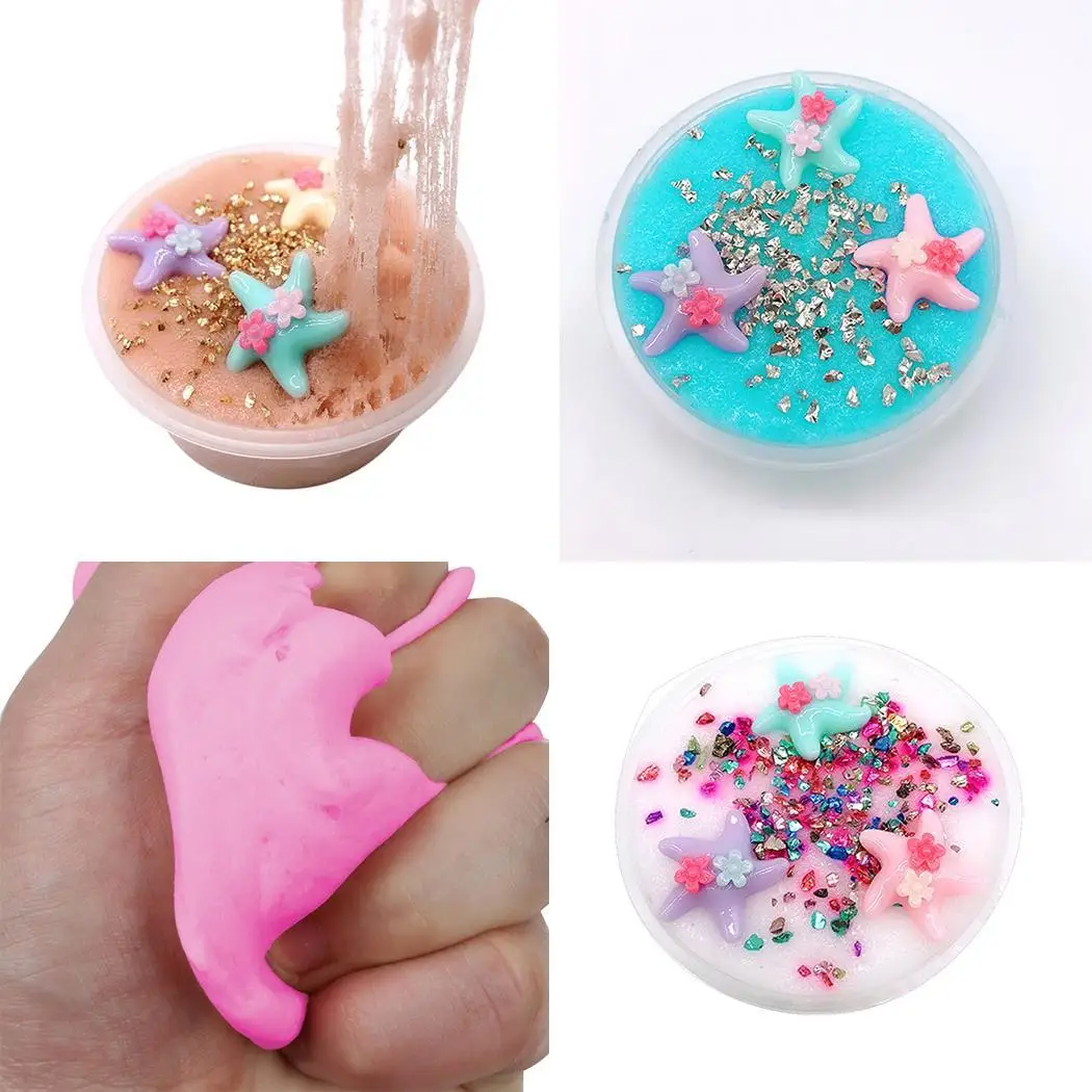 Морская звезда Fidget Slime резиновая пушистая кристальная грязь DIY Песочная глина