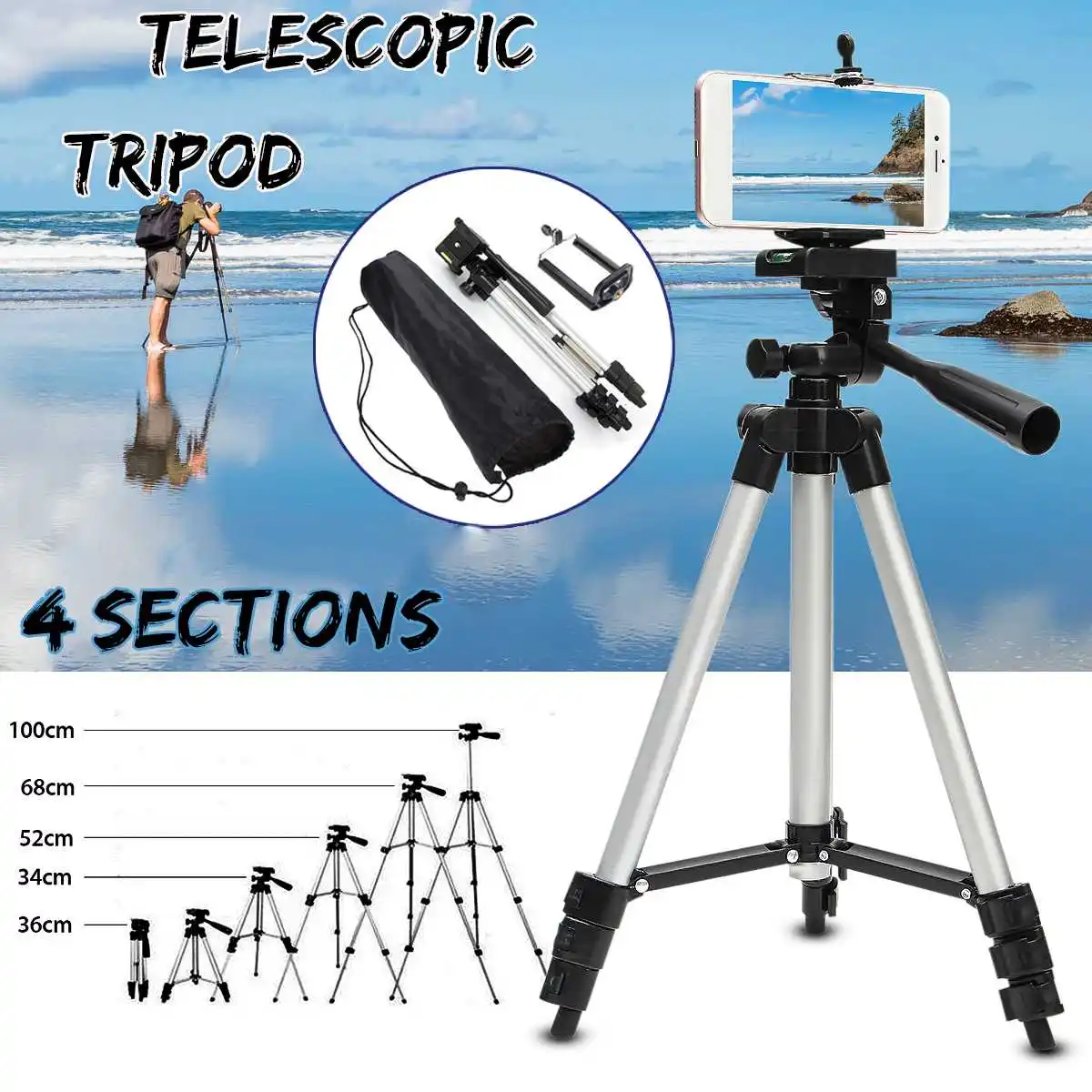 Extendable 36-100cm Universal Adjustable Tripod Stand Mount Holder Clip Camera Phone Holder Bracket Set For Cell Phone Camera
Extendable 36-100cm Universal Adjustable Tripod Stand Mount Holder Clip Camera Phone Holder Bracket Set For Cell Phone Camera