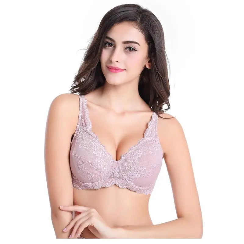 Plus Size Push Up Bra Sexy Lace Bra Cotton Intimate Brassiere Thin Cup