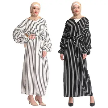 Vestidos 2019 Kaftan Abaya Dubai Arabic Women Long Striped Maxi Muslim Hijab Dress Caftan Marocain Turkish Islamic Clothing New
Vestidos 2019 Kaftan Abaya Dubai Arabic Women Long Striped Maxi Muslim Hijab Dress Caftan Marocain Turkish Islamic Clothing New