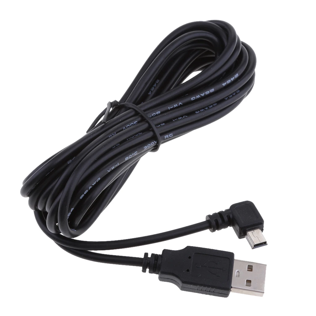 

Top Quality 5V 2A Mini USB Charger Cable 90 Degree Left for Phone Mp3/4 DVR GPS Charging 3.5M