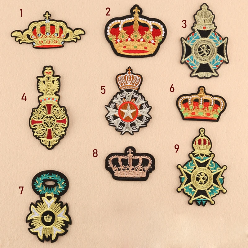 New British style crown cloth with badges, patches and high quality accessories badges
New British style crown cloth with badges, patches and high quality accessories badges