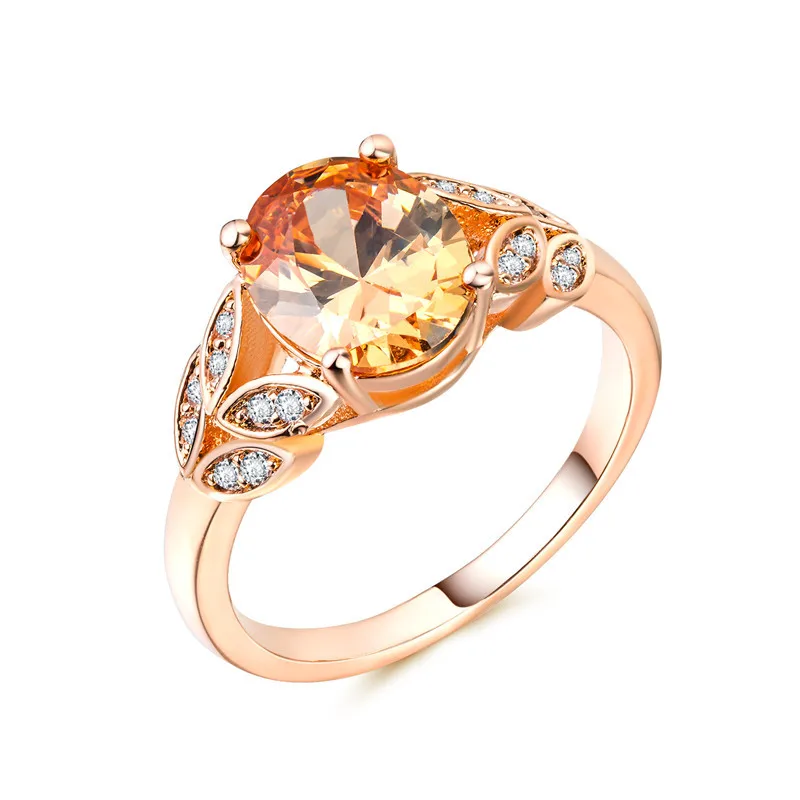 Huitan Luxury Leaf Ring with Oval Cutting Champagne CZ Prong Setting Anniversary Gift Fashion Cocktail Party Rings for Women
Huitan Luxury Leaf Ring with Oval Cutting Champagne CZ Prong Setting Anniversary Gift Fashion Cocktail Party Rings for Women