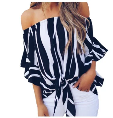 2018 AliExpress EBay Spring New Style Blouses European And American Amazon Boat/Bateau Neckline Bell-Sleeve Print Chiffon Shirt
2018 AliExpress EBay Spring New Style Blouses European And American Amazon Boat/Bateau Neckline Bell-Sleeve Print Chiffon Shirt