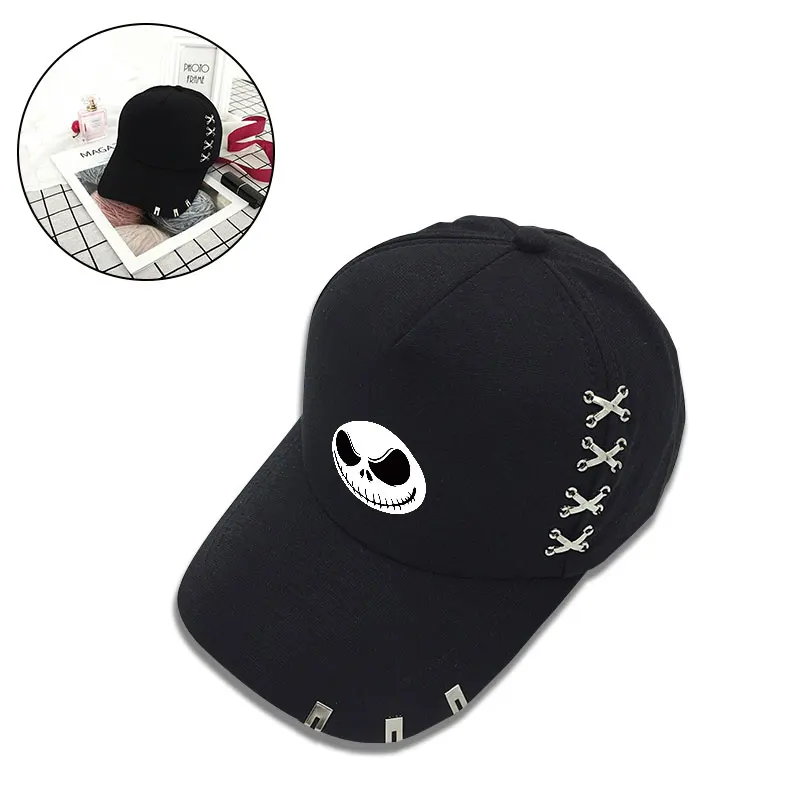 The Nightmare Before Christmas Cap Fashion Adjustable Baseball Cap Iron Rings Black OutdoorSport Caps Snapback Hats Cosplay Gift
The Nightmare Before Christmas Cap Fashion Adjustable Baseball Cap Iron Rings Black OutdoorSport Caps Snapback Hats Cosplay Gift