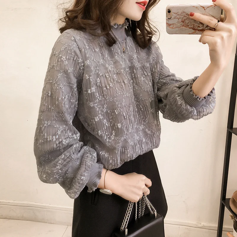 L-4XL Plus Size Lace Tops Women Clothes Summer 2019 Korean Fashion Turtleneck Long Sleeve Loose Casual Ladies Blouses Tops
L-4XL Plus Size Lace Tops Women Clothes Summer 2019 Korean Fashion Turtleneck Long Sleeve Loose Casual Ladies Blouses Tops