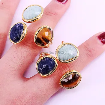 5Pcs Faceted Stone Rings Fashion Gold Electroplated 3 Stones Rings Adjustable Jewelry for women gift
5Pcs Faceted Stone Rings Fashion Gold Electroplated 3 Stones Rings Adjustable Jewelry for women gift