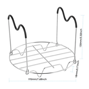 Steamer Rack Heat Resistant Silicone Handles Steaming Rack Trivet Stand For Pressure Cooker Compatible With 6 & 8 QT Accessories
Steamer Rack Heat Resistant Silicone Handles Steaming Rack Trivet Stand For Pressure Cooker Compatible With 6 & 8 QT Accessories
