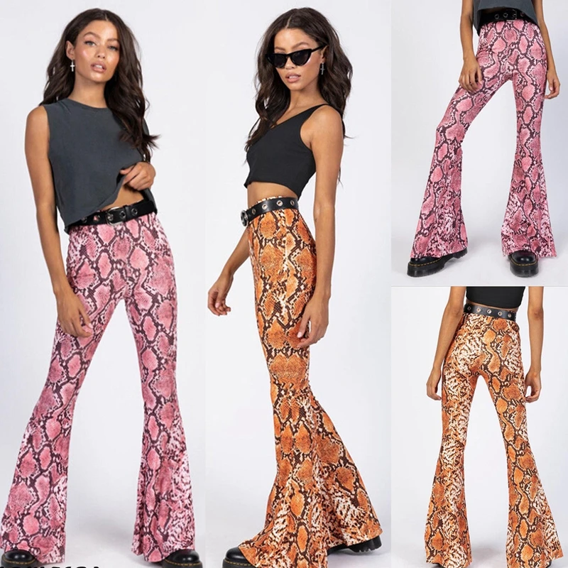 Women's Sexy Flare Snakeskin Bell Bottom Stretch High Waist Long Flare Pants Trousers
Women's Sexy Flare Snakeskin Bell Bottom Stretch High Waist Long Flare Pants Trousers