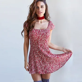 2019 Summer Women Sexy Floral Print Beach Dress Fashion Square Collar Mini Dress Short Sleeve Backless Party Dresses
2019 Summer Women Sexy Floral Print Beach Dress Fashion Square Collar Mini Dress Short Sleeve Backless Party Dresses
