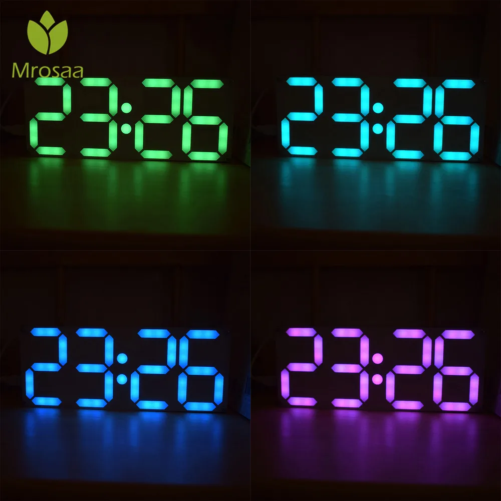 Hot sale Large Size Rainbow Color Digital Tube DS3231 Clock DIY Kit Time Date Alarm Table Desktop Clocks LED Display
Hot sale Large Size Rainbow Color Digital Tube DS3231 Clock DIY Kit Time Date Alarm Table Desktop Clocks LED Display