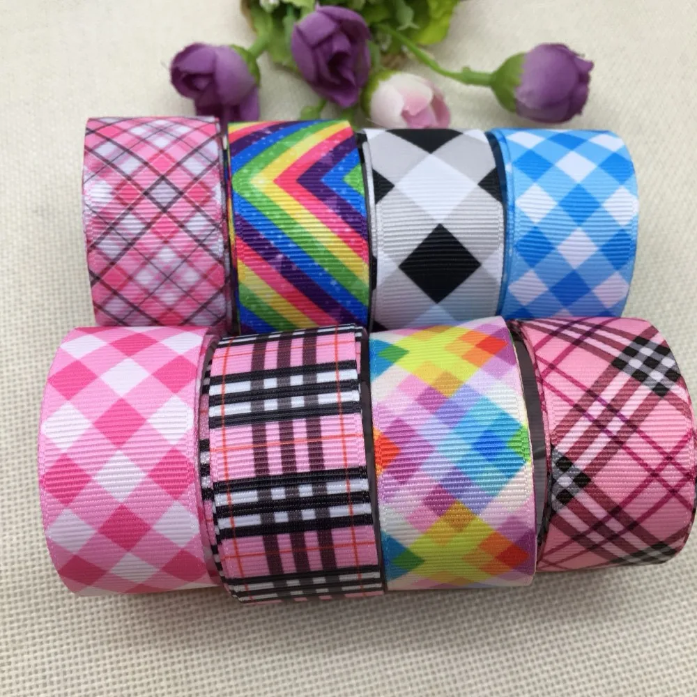 1"(25mm) plaid colorful printed ribbon Grosgrain ribbon for DIY handmade craft materials wedding party gift wrap mixing
1"(25mm) plaid colorful printed ribbon Grosgrain ribbon for DIY handmade craft materials wedding party gift wrap mixing