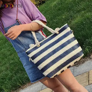 Hit Color Stripes Summer Straw Totes Bag Women Handbag Fashion Crossbody Top Handle Bags
Hit Color Stripes Summer Straw Totes Bag Women Handbag Fashion Crossbody Top Handle Bags