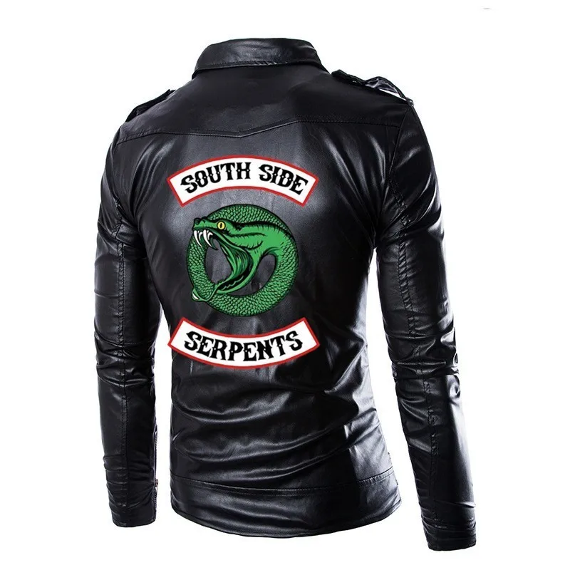 Riverdale Serpents South Side Spring Motorcycle Jackets Pu Leather Moto Jackets Men Slash Zipper Lapel Biker Rider Leather Coat
Riverdale Serpents South Side Spring Motorcycle Jackets Pu Leather Moto Jackets Men Slash Zipper Lapel Biker Rider Leather Coat