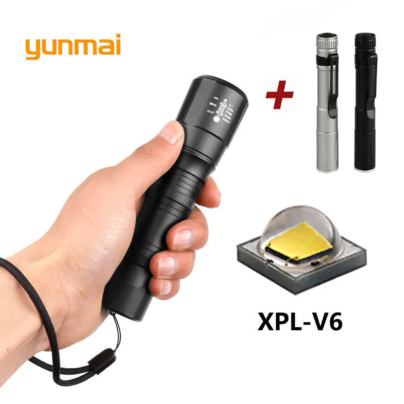 yunmai High-quality 3000LM Waterproof V6 LED Torches Zoom Tactical Flashlight AAA 18650 Rechargeable Battery Light Lamp Black
yunmai High-quality 3000LM Waterproof V6 LED Torches Zoom Tactical Flashlight AAA 18650 Rechargeable Battery Light Lamp Black