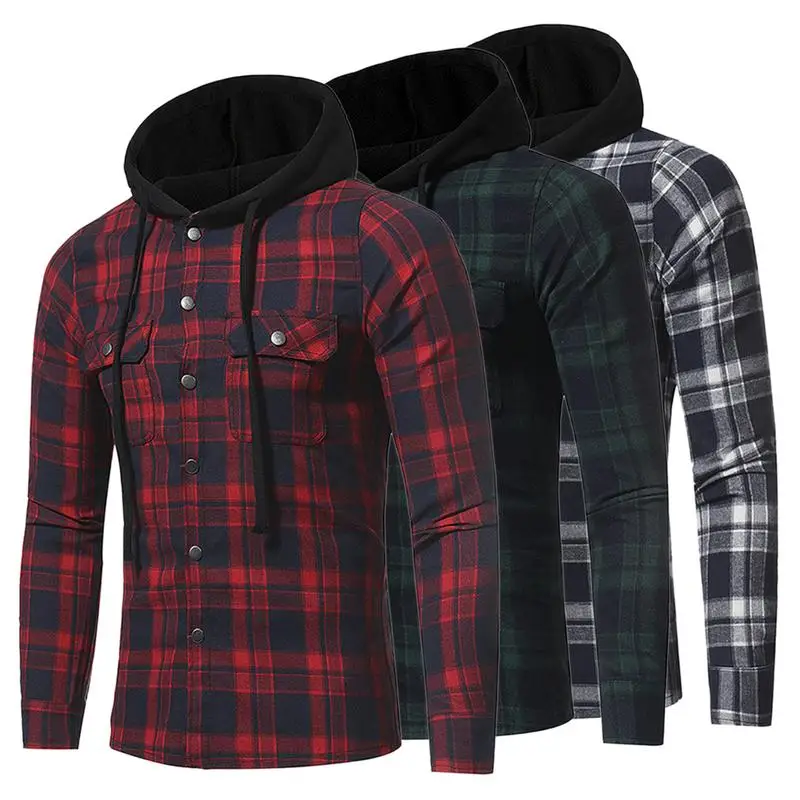 Men's Flannel Plaid Double Pockets Hooded Shirt Casual Leisure Checked Pattern Long-sleeved Shirt
Men's Flannel Plaid Double Pockets Hooded Shirt Casual Leisure Checked Pattern Long-sleeved Shirt