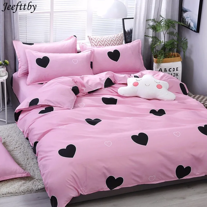 Jeefttby Pink Heart Bedding Set Cute Heart Printed Duvet Cover Set Flat Bed Sheet Pillowcase Women Bedclothes Home Textile 3/4pc
Jeefttby Pink Heart Bedding Set Cute Heart Printed Duvet Cover Set Flat Bed Sheet Pillowcase Women Bedclothes Home Textile 3/4pc