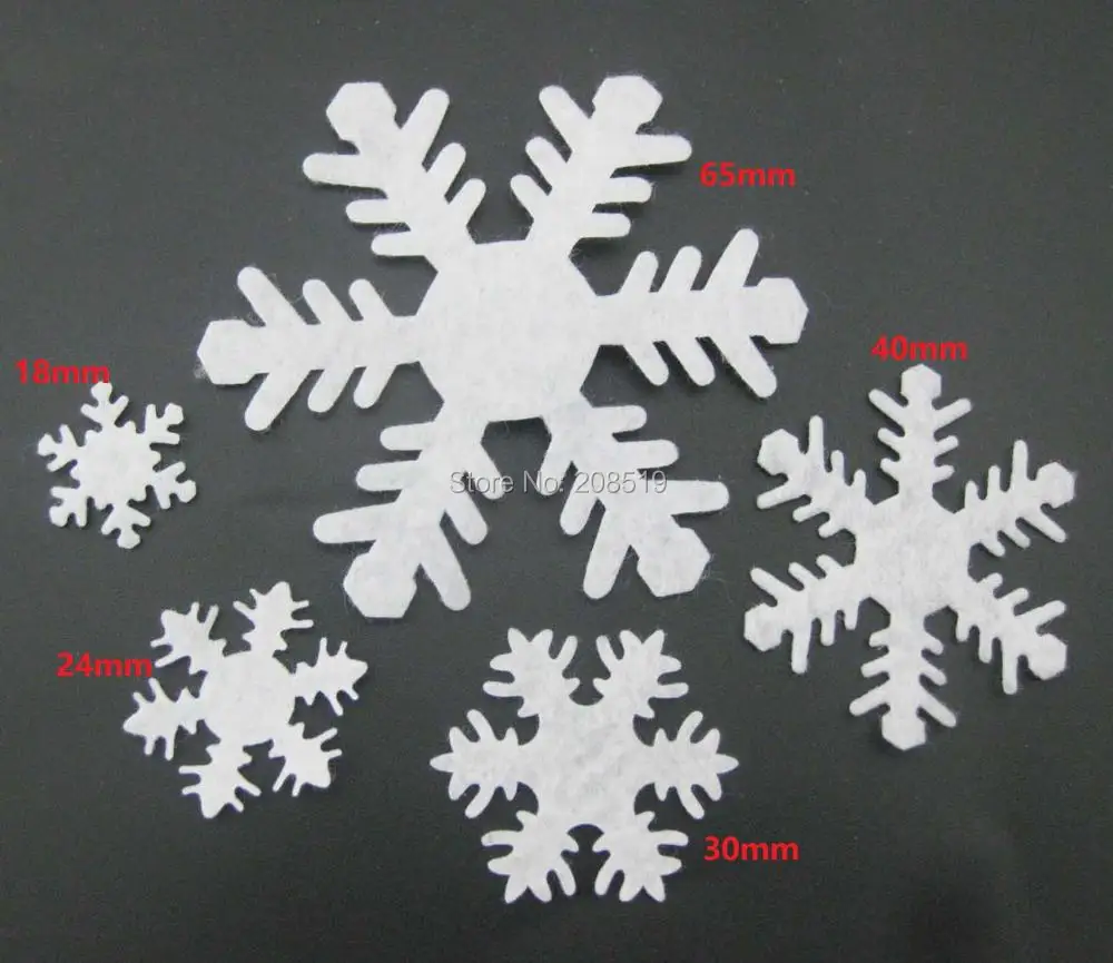 PANVEV Multi-sizes white felt snowflake Applique 200pcs/lot party decorative craft christmas accessories
PANVEV Multi-sizes white felt snowflake Applique 200pcs/lot party decorative craft christmas accessories
