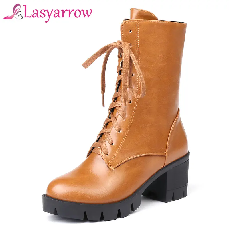 Сапоги Lasyarrow женские на платформе и высоком блочном каблуке, однотонные простые классические зимние сапоги на шнуровке, до середины икры, на молнии
Сапоги Lasyarrow женские на платформе и высоком блочном каблуке, однотонные простые классические зимние сапоги на шнуровке, до середины икры, на молнии