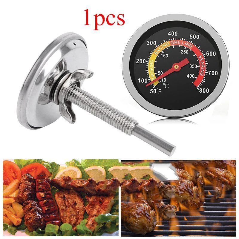 Stainless Steel BBQ Smoker Grill Thermometer Temperature Oven Grill Cooking Temp Gauge 50 to 800Fahrenheit
Stainless Steel BBQ Smoker Grill Thermometer Temperature Oven Grill Cooking Temp Gauge 50 to 800Fahrenheit