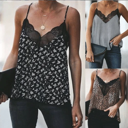 Sexy Lady Floral Camis Women Lace Leopard Print V-neck Sleeveless Shirt Summer Casual Shirt Crop Top
Sexy Lady Floral Camis Women Lace Leopard Print V-neck Sleeveless Shirt Summer Casual Shirt Crop Top