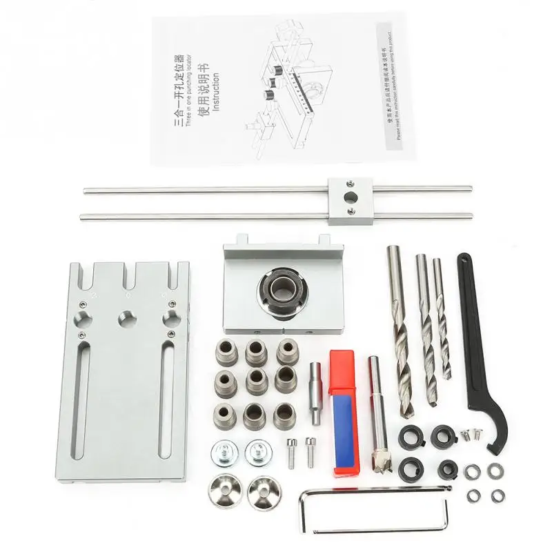 3 in 1 6/8/10/15mm Self Centering Dowelling Jig Woodworking Drill Guide Locator Kit Aluminum Alloy
3 in 1 6/8/10/15mm Self Centering Dowelling Jig Woodworking Drill Guide Locator Kit Aluminum Alloy