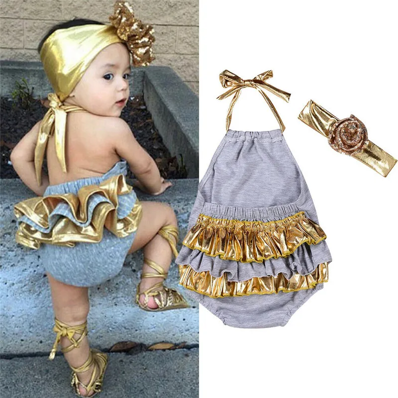 0-24M Newborn Baby Girl Clothing Summer Fashion Sets Sleeveless Halter Ruffle Backless Bodysuit +Sequins Headband 2Pcs Outfits
0-24M Newborn Baby Girl Clothing Summer Fashion Sets Sleeveless Halter Ruffle Backless Bodysuit +Sequins Headband 2Pcs Outfits