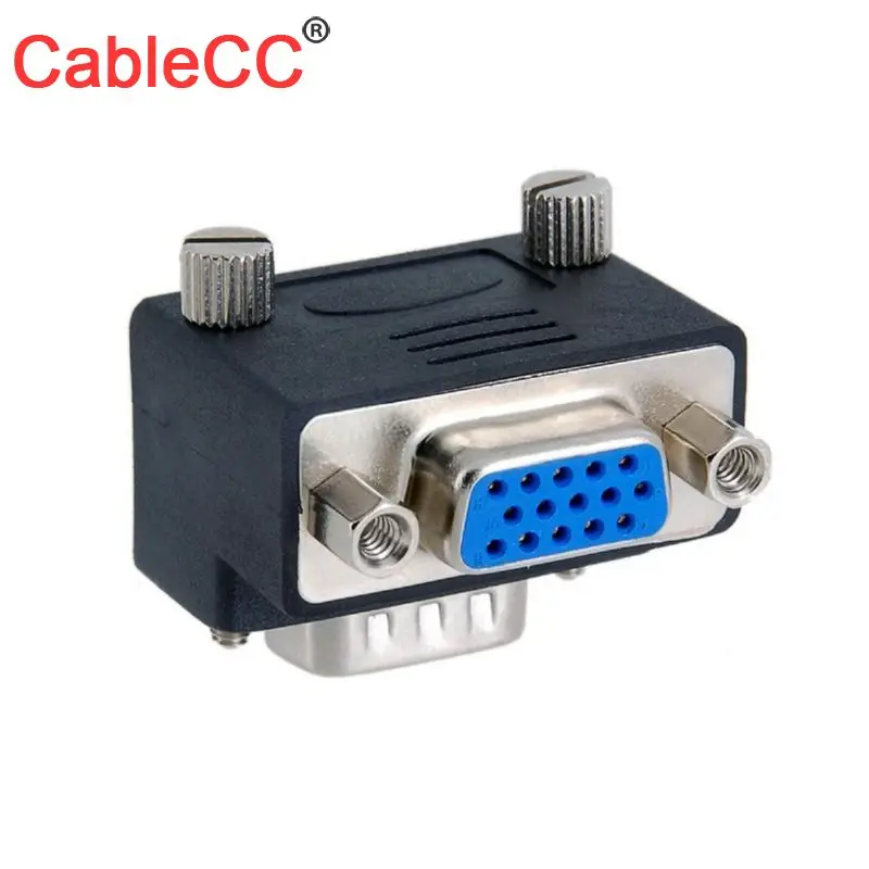 

CY Cable 90 Degree Down Right Angled VGA SVGA Male To VGA 15Pin Female Monitor Adapter for PC Laptop TV