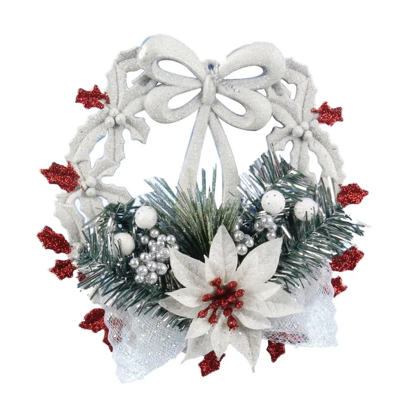 FUNN-White Christmas Home Door Window Ornaments Christmas Decoration Xmas Tree Hanging Decor, A wreath with a bow-knot
FUNN-White Christmas Home Door Window Ornaments Christmas Decoration Xmas Tree Hanging Decor, A wreath with a bow-knot
