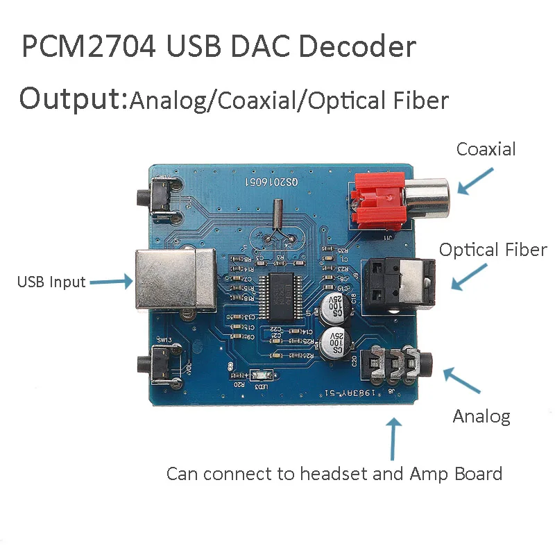 LEORY 1pc 3.5mm PCM2704 Audio Hi-Fi DAC Module USB to S/PDIF Sound Card Decoder Board Analog Coaxial Optical Fiber Output
LEORY 1pc 3.5mm PCM2704 Audio Hi-Fi DAC Module USB to S/PDIF Sound Card Decoder Board Analog Coaxial Optical Fiber Output